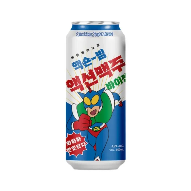 [2개 3,000원] 짱구 액션맥주 바이젠 캔 500ml